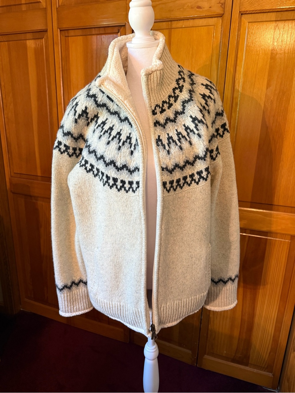 LL Bean Zippered Wool Sweater Women’s XL